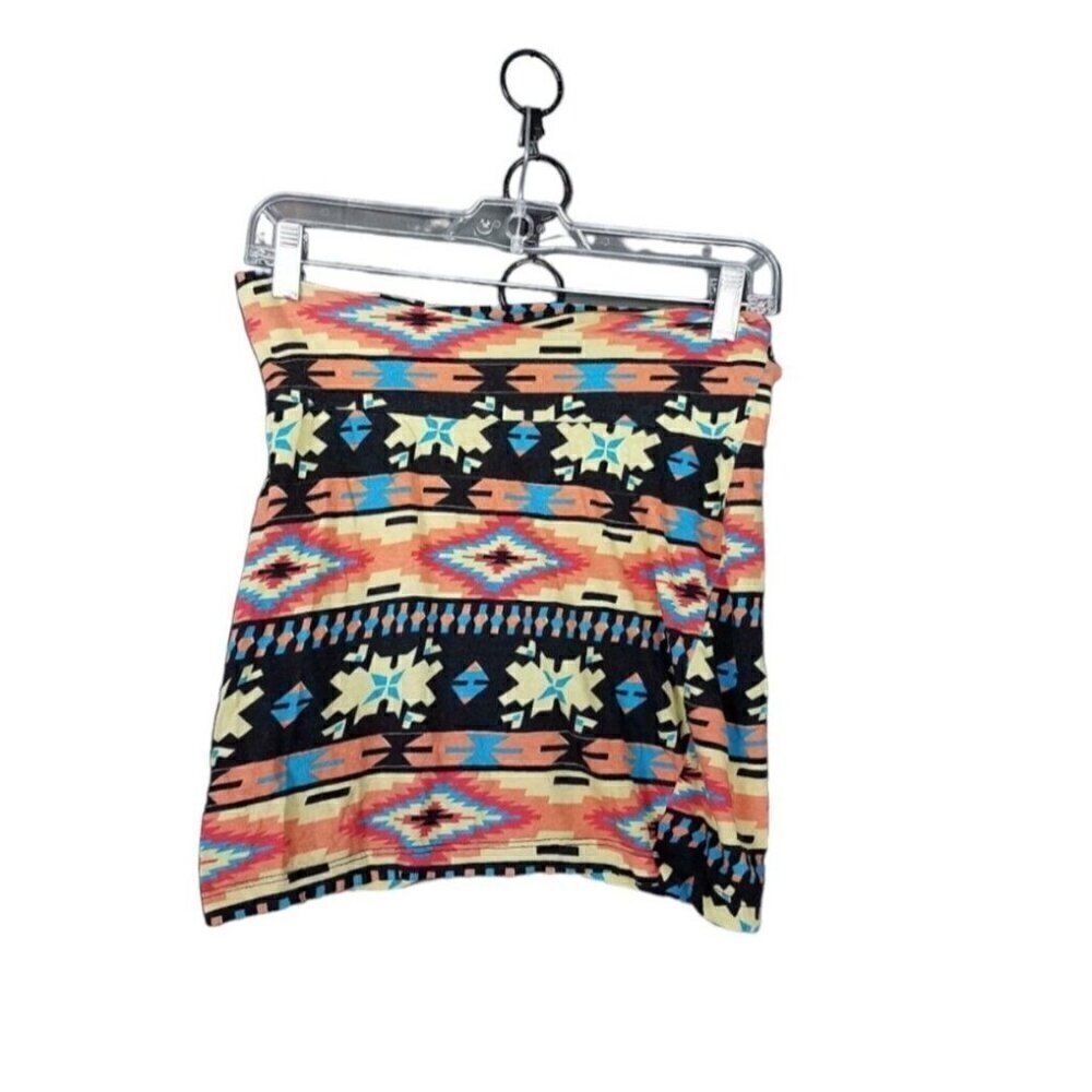 B. Envied Women's Small Aztec Pull Colorful Casual Skirt Boho CareerâStretch S